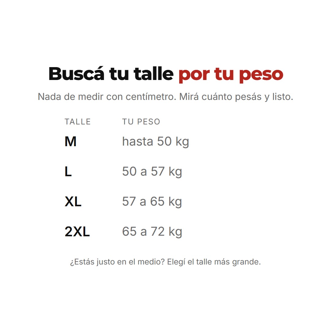 Tabla de talles